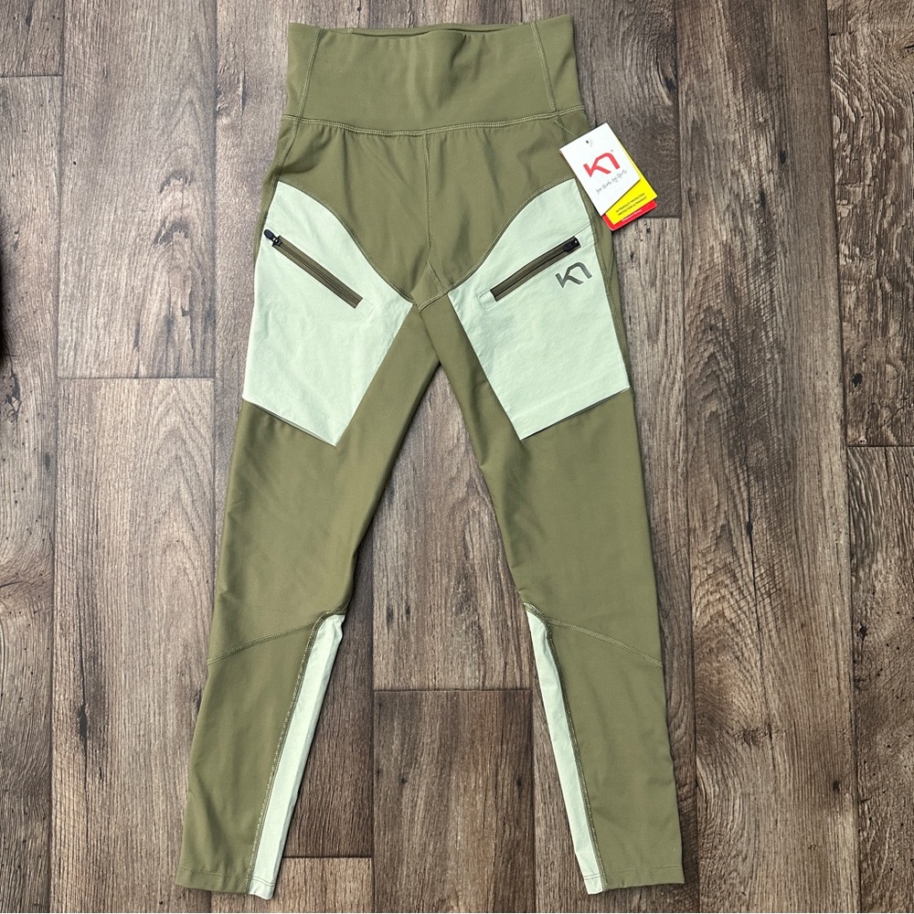 Kari Traa Hiking Active Leggings Women’s Size S Green